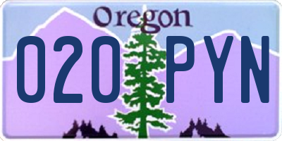 OR license plate 020PYN