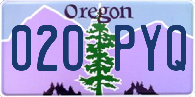 OR license plate 020PYQ