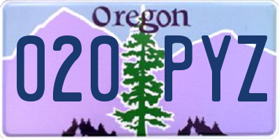 OR license plate 020PYZ