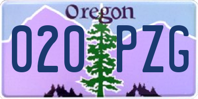 OR license plate 020PZG