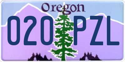 OR license plate 020PZL