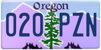 OR license plate 020PZN