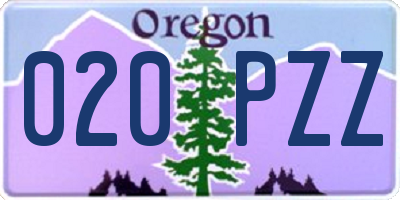 OR license plate 020PZZ