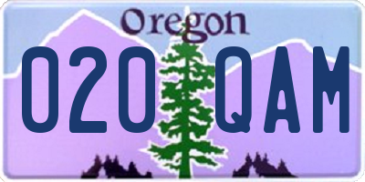 OR license plate 020QAM