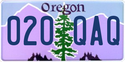 OR license plate 020QAQ