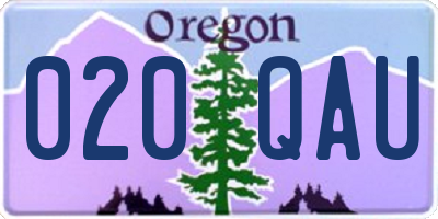 OR license plate 020QAU