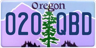 OR license plate 020QBD