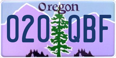 OR license plate 020QBF