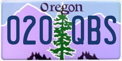 OR license plate 020QBS