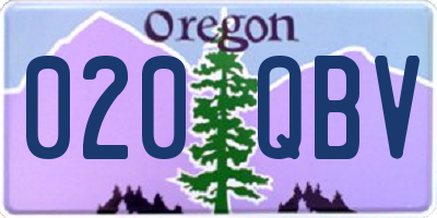 OR license plate 020QBV