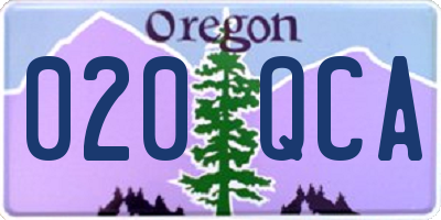 OR license plate 020QCA