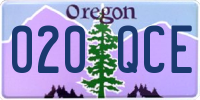 OR license plate 020QCE