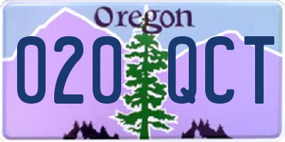 OR license plate 020QCT
