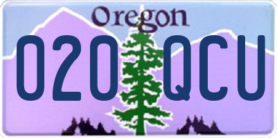 OR license plate 020QCU