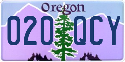 OR license plate 020QCY