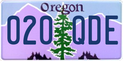 OR license plate 020QDE