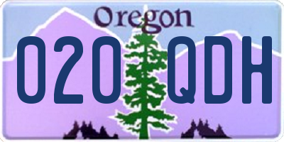 OR license plate 020QDH