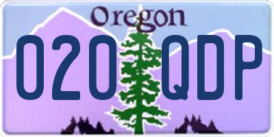 OR license plate 020QDP