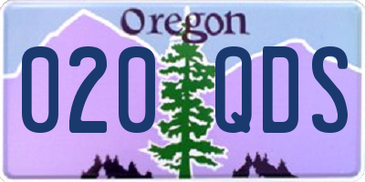OR license plate 020QDS