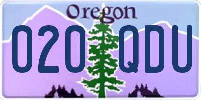 OR license plate 020QDU