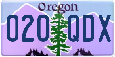 OR license plate 020QDX