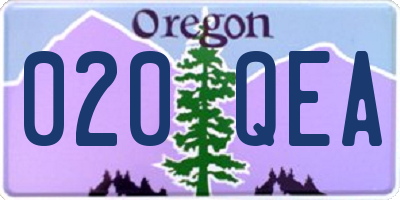 OR license plate 020QEA
