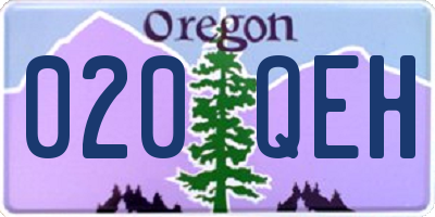 OR license plate 020QEH
