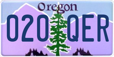 OR license plate 020QER