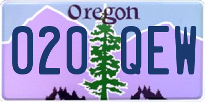 OR license plate 020QEW