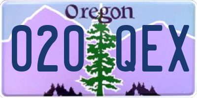 OR license plate 020QEX