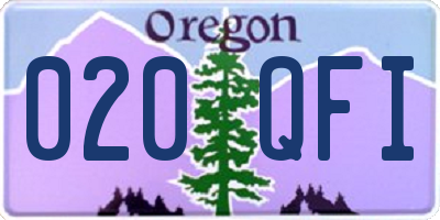 OR license plate 020QFI