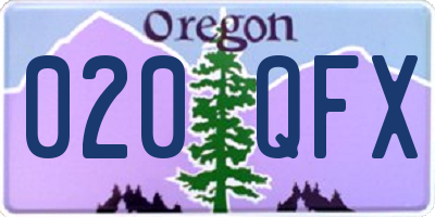 OR license plate 020QFX