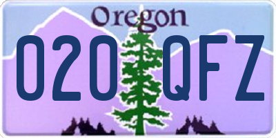 OR license plate 020QFZ