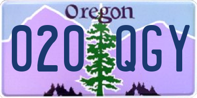 OR license plate 020QGY