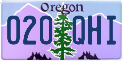 OR license plate 020QHI