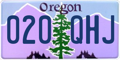 OR license plate 020QHJ