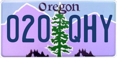 OR license plate 020QHY
