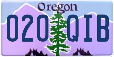 OR license plate 020QIB