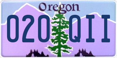 OR license plate 020QII