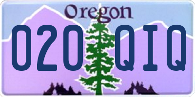 OR license plate 020QIQ