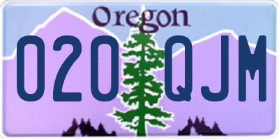 OR license plate 020QJM