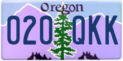 OR license plate 020QKK