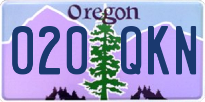 OR license plate 020QKN