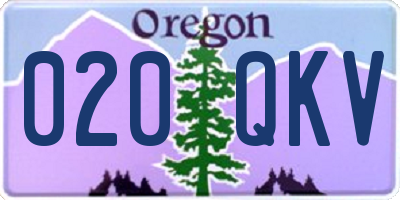 OR license plate 020QKV