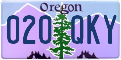 OR license plate 020QKY