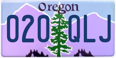 OR license plate 020QLJ