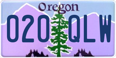 OR license plate 020QLW