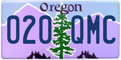OR license plate 020QMC