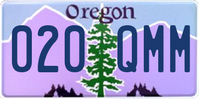 OR license plate 020QMM