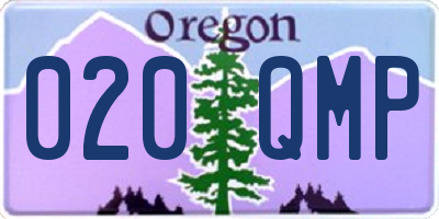 OR license plate 020QMP